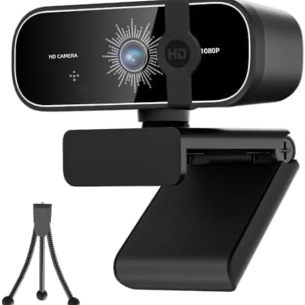 C28 1080P Webcam with Privacy Cover and Tripod Stand, PC Camera with Noise-Cance